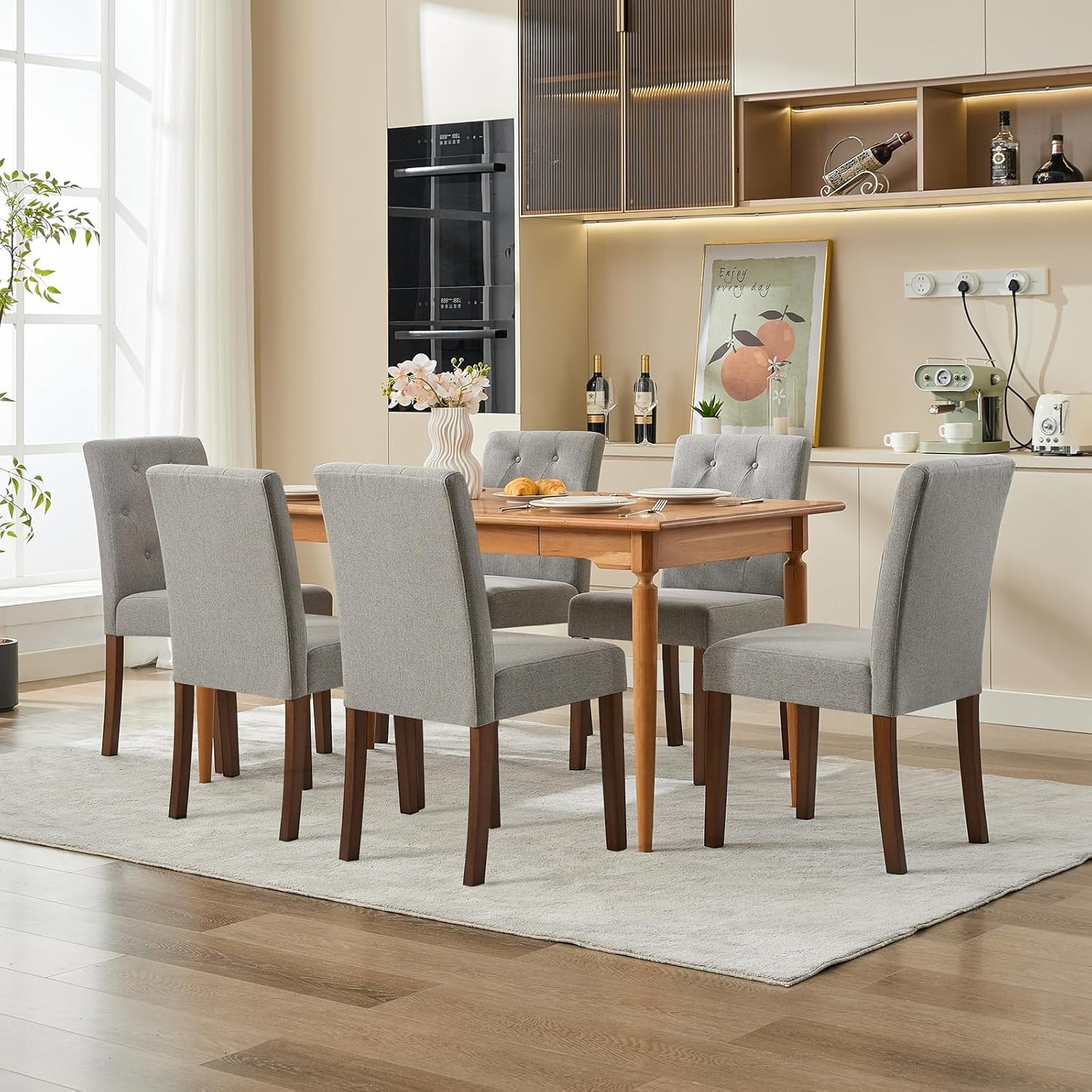 Modern Velvet Dining Chairs Set of 6/4/2 Kitchen Living Room Chair Wooden Legs