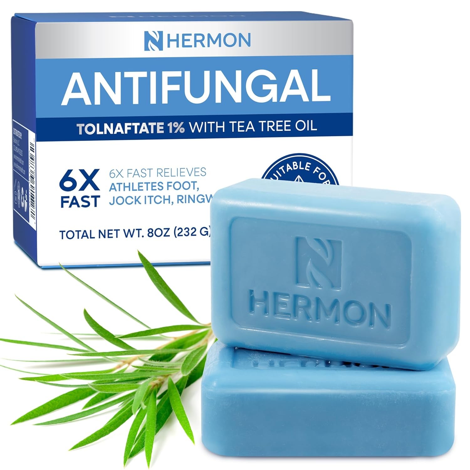 Hermon Antifungal Soap with Tea Tree Oil Antifungal Bar Soothing Care & Relie...