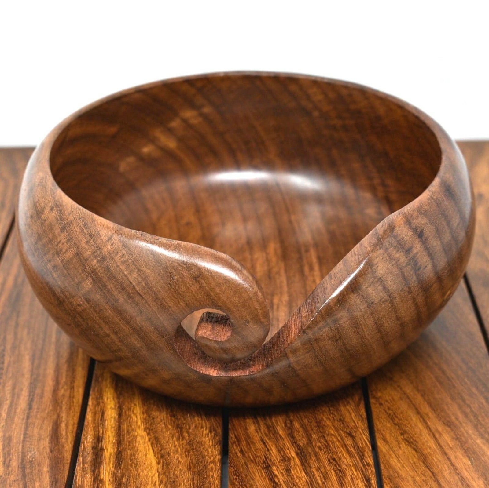 Wooden Yarn Bowl Hand Made /Knitting & Crochet Yarn Holder Gift-2 Crochet Free