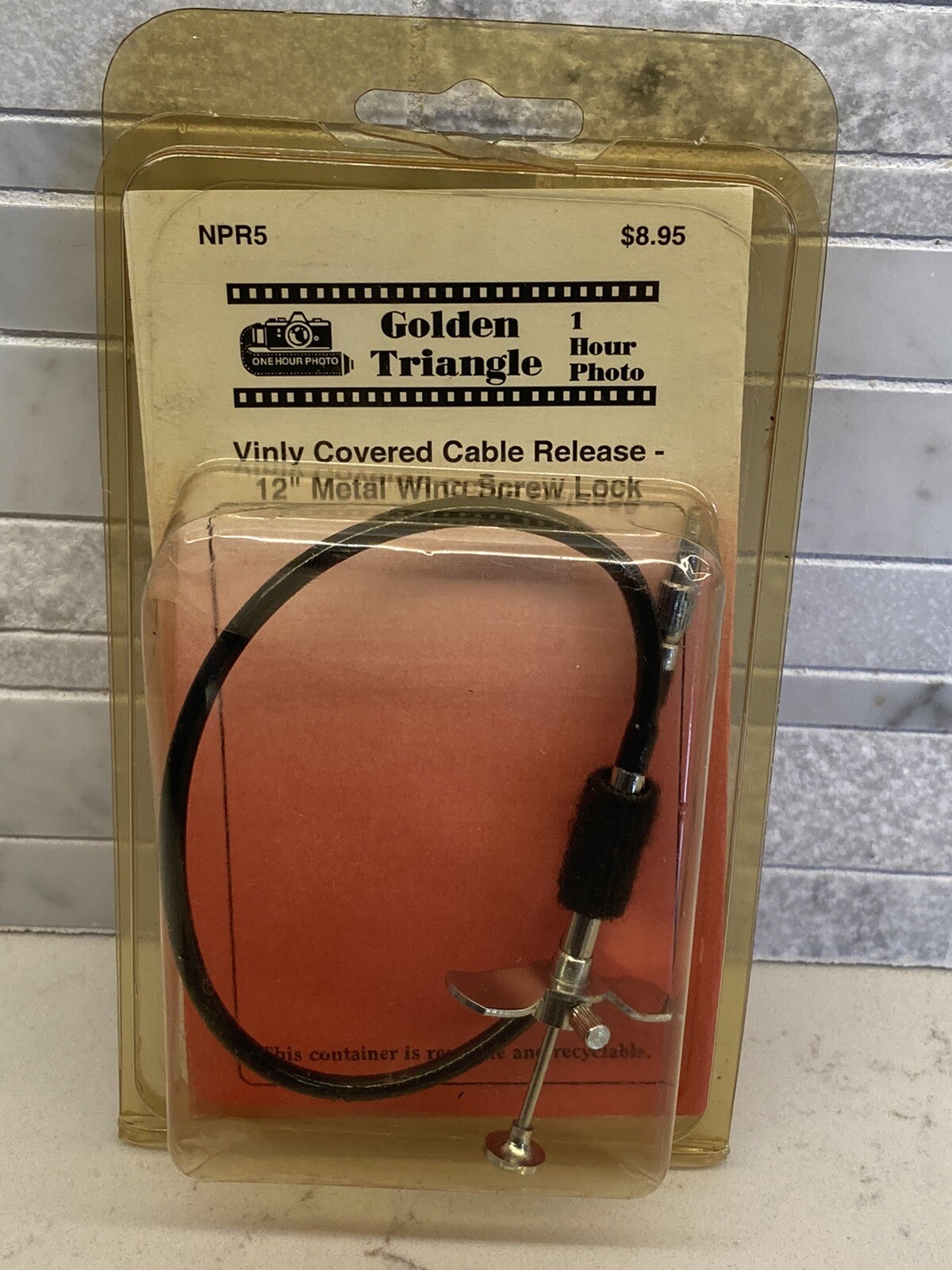 Gold Triangle  Vinyl Covered Cable Release 12” Metal Wing Screw Lock