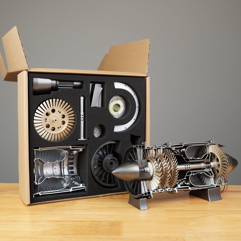 Mini Turbojet Engine Model Kit – 1:3 Scale, 12V Motor, Fan Blades Functional