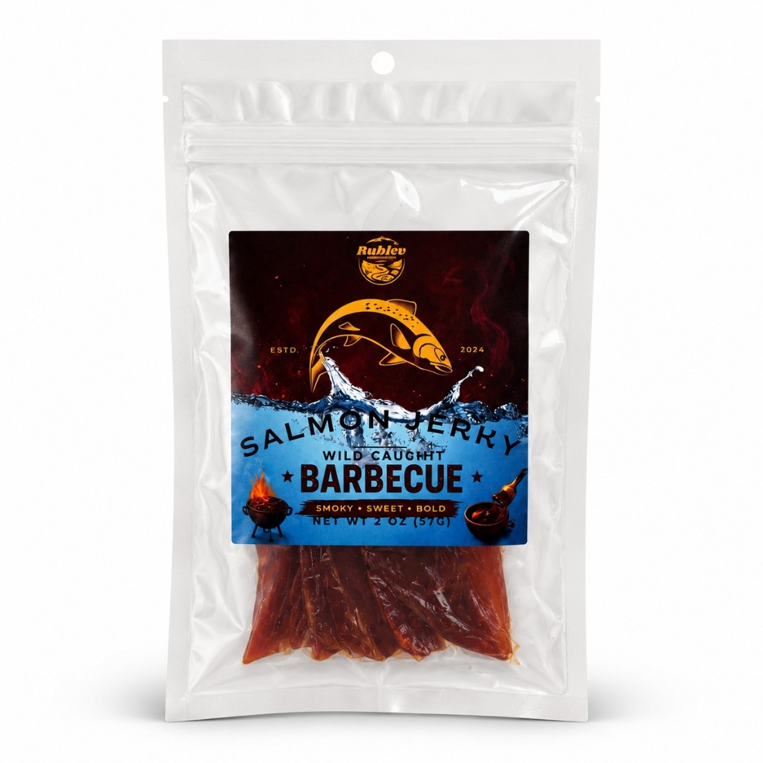 Wild Caught Salmon Jerky  - Barbecue - High Protein Rublev 2 oz
