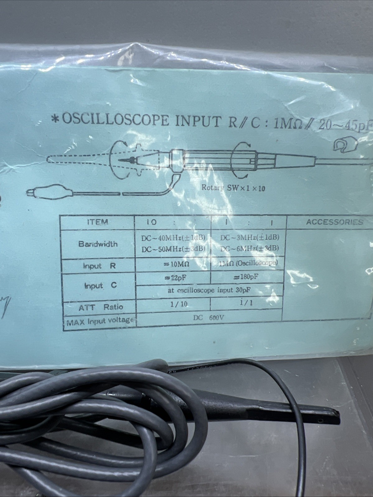 Oscilloscope Probe Kit Lot Of 2