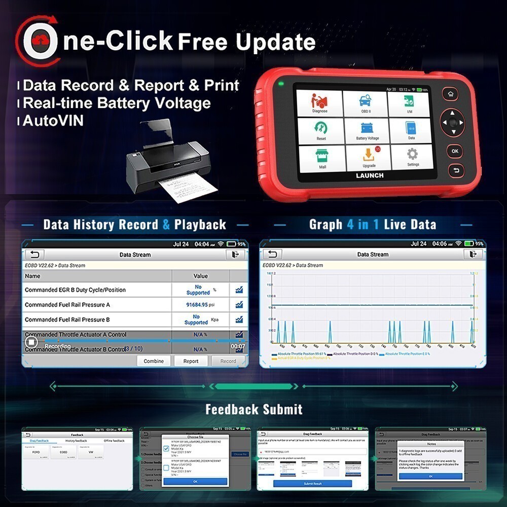 2026 LAUNCH CRP123I V3.0 Elite ABS SRS OBD2 Code Reader Car Diagnostic Scanner