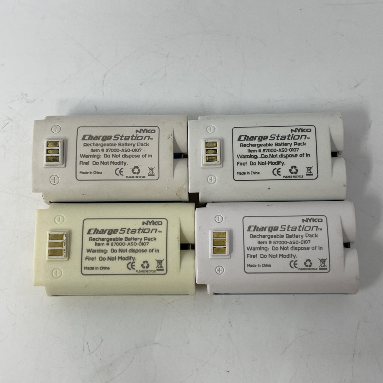 Lot Of 4 Untested Nyko Rechargeable Battery Packs Charge Station 87000-A50-0107
