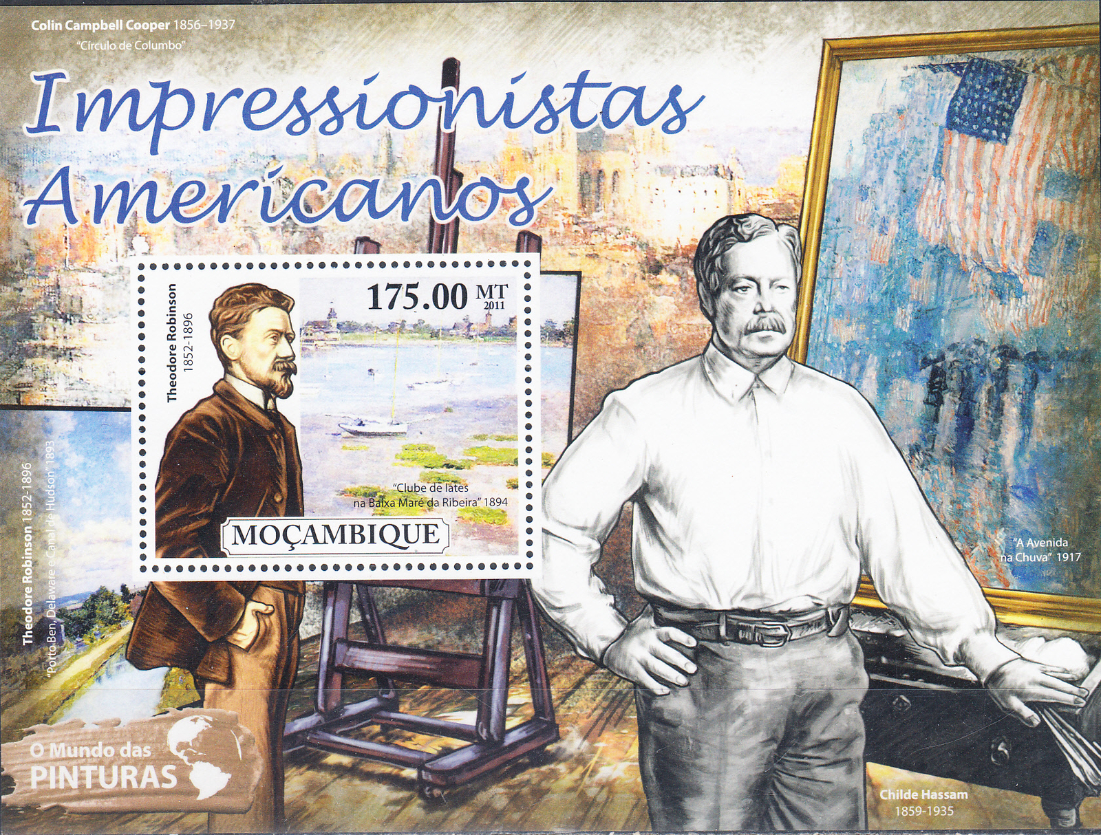 W MOZAMBIQUE 2459 AMERICAN IMPRESSIONISTS PAINTINGS
