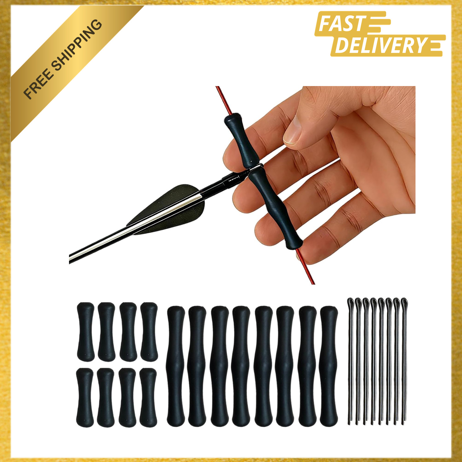 Archery Bowstring Finger Guard Set, Silicone Finger Savers for Recurve Bow
