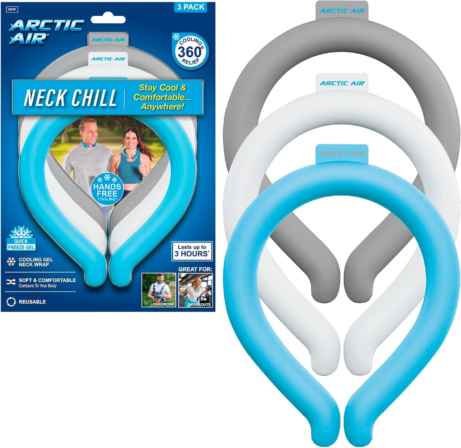 Neck Chill, Neck Cooling Tube, Hands Free Cooling, Quick Freeze Gel, Wearable Bo