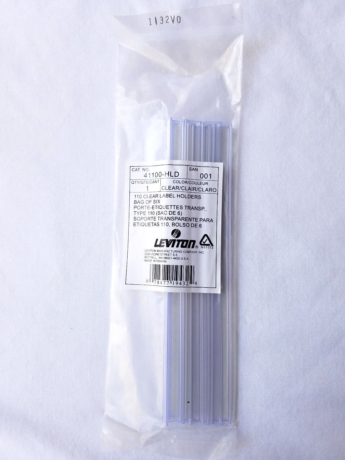41100-HLD Leviton Clear Label Holders 110 Wiring - QUANTITY OF 30 Label Holders