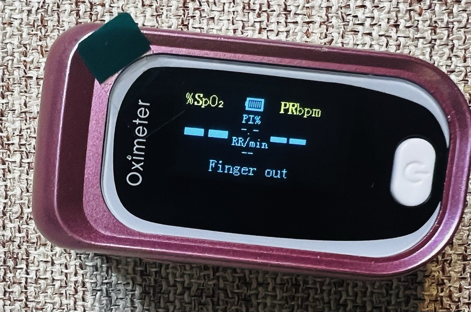 Pink Pulse Oximeter with Respiration Rate Monitor