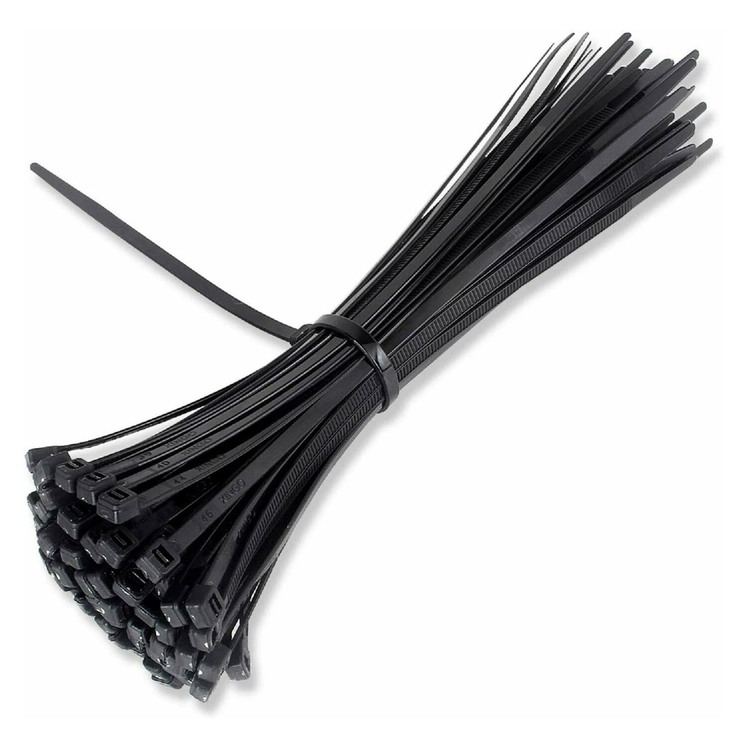 Zip Cable Ties 6'' 8" 10'' 100pc UV Black Made in USA Nylon Wire Tie Wraps