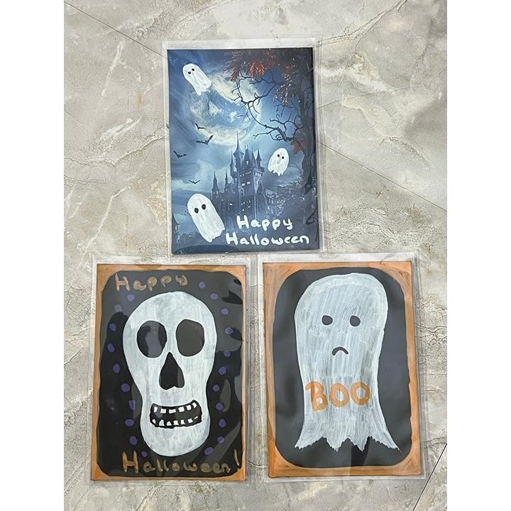 3 Original OOAK ATC Cards - Artist: Kat Sanders - Halloween Set 3