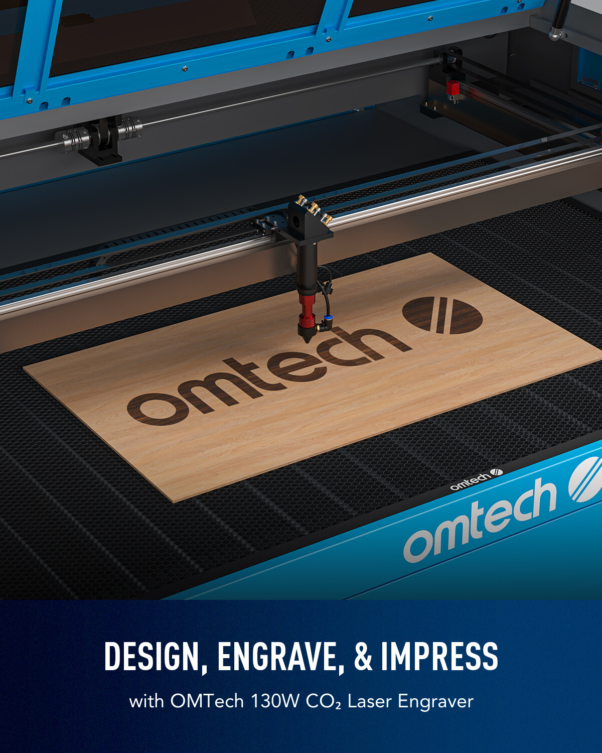 OMTech AF3555-130 130W CO2 Laser Cutter Cutting Machine with Premium Accessories