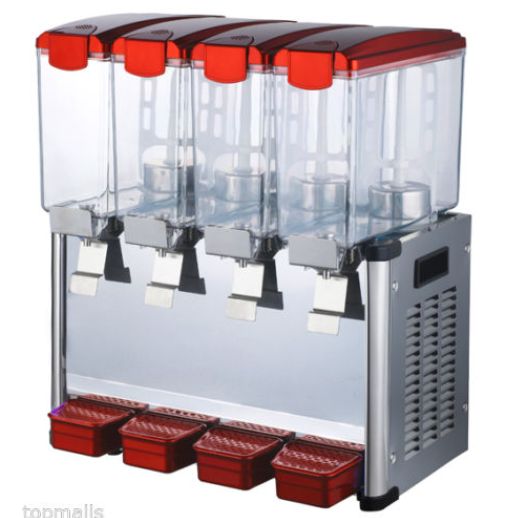 New Commercial 9L*4Tank Frozen Hot Cold Drink Beverage Milk Juice Dispenser t