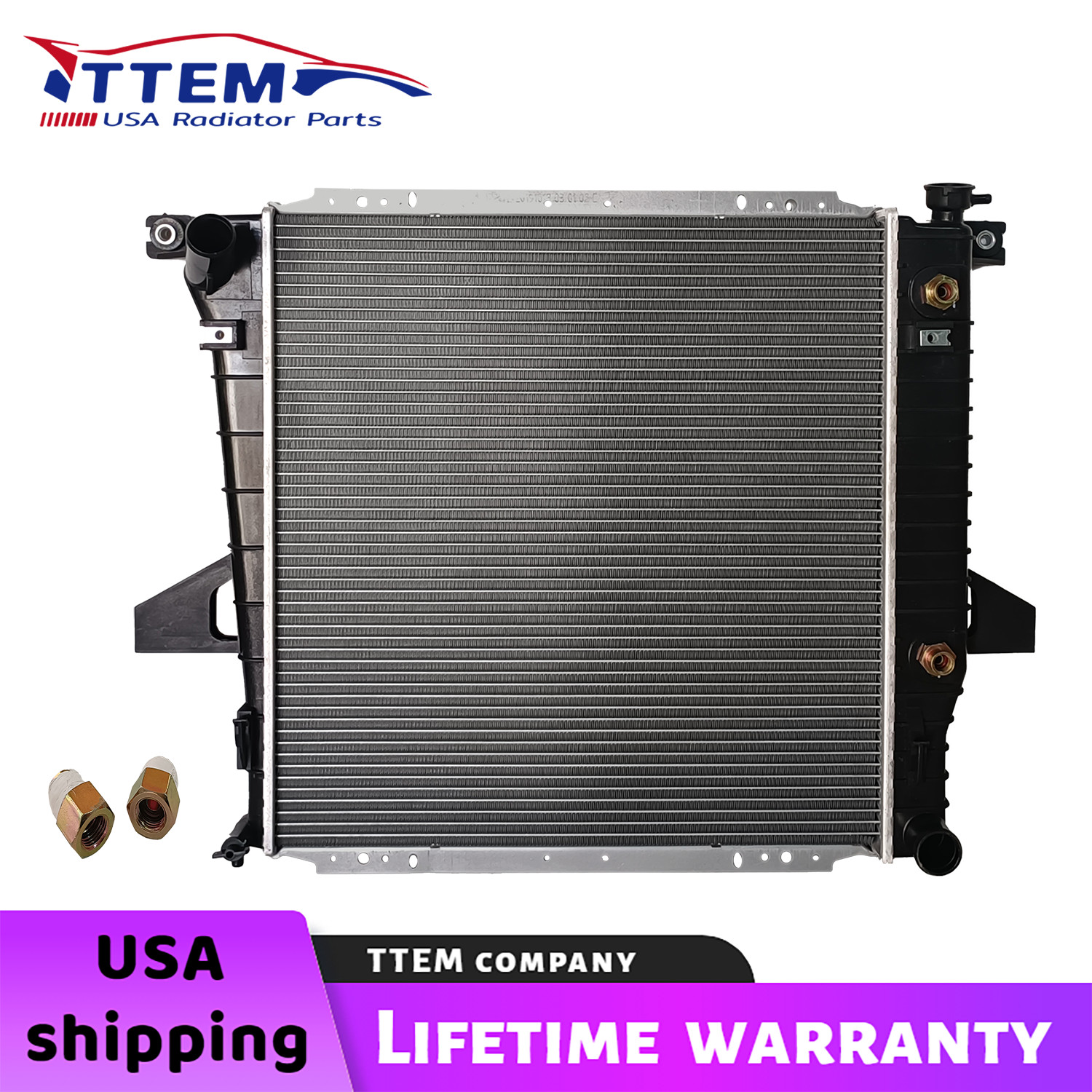 2172 Radiator For 1998 1999 2000 2001 Ford Ranger Mazda B2500 2.5L Aluminum