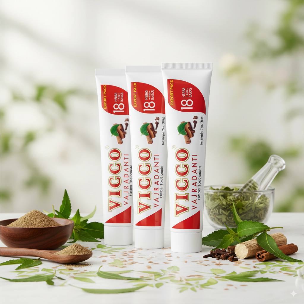 Vicco Vajradanti Ayurvedic Herbal Toothpaste 200g x 3 Pack | Natural Oral Care