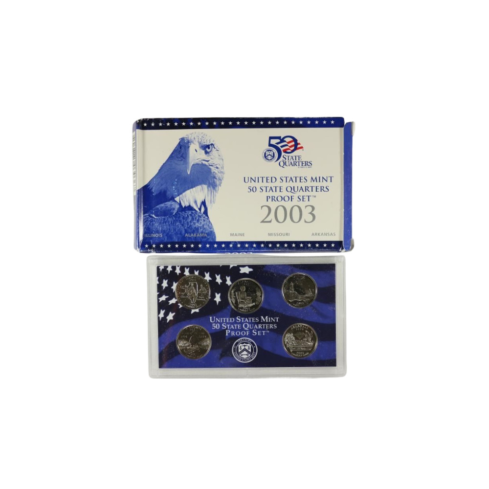 2003 U.S. Mint '50 State Quarters' Proof Set with Box & COA *JE
