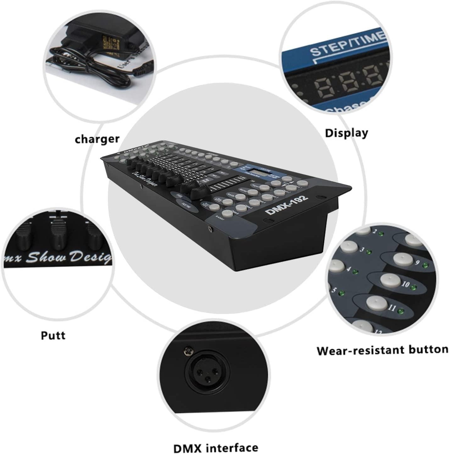 192 DMX DJ Controller - LCD Display DMX Controller for DJ Lights, Pubs, Night...