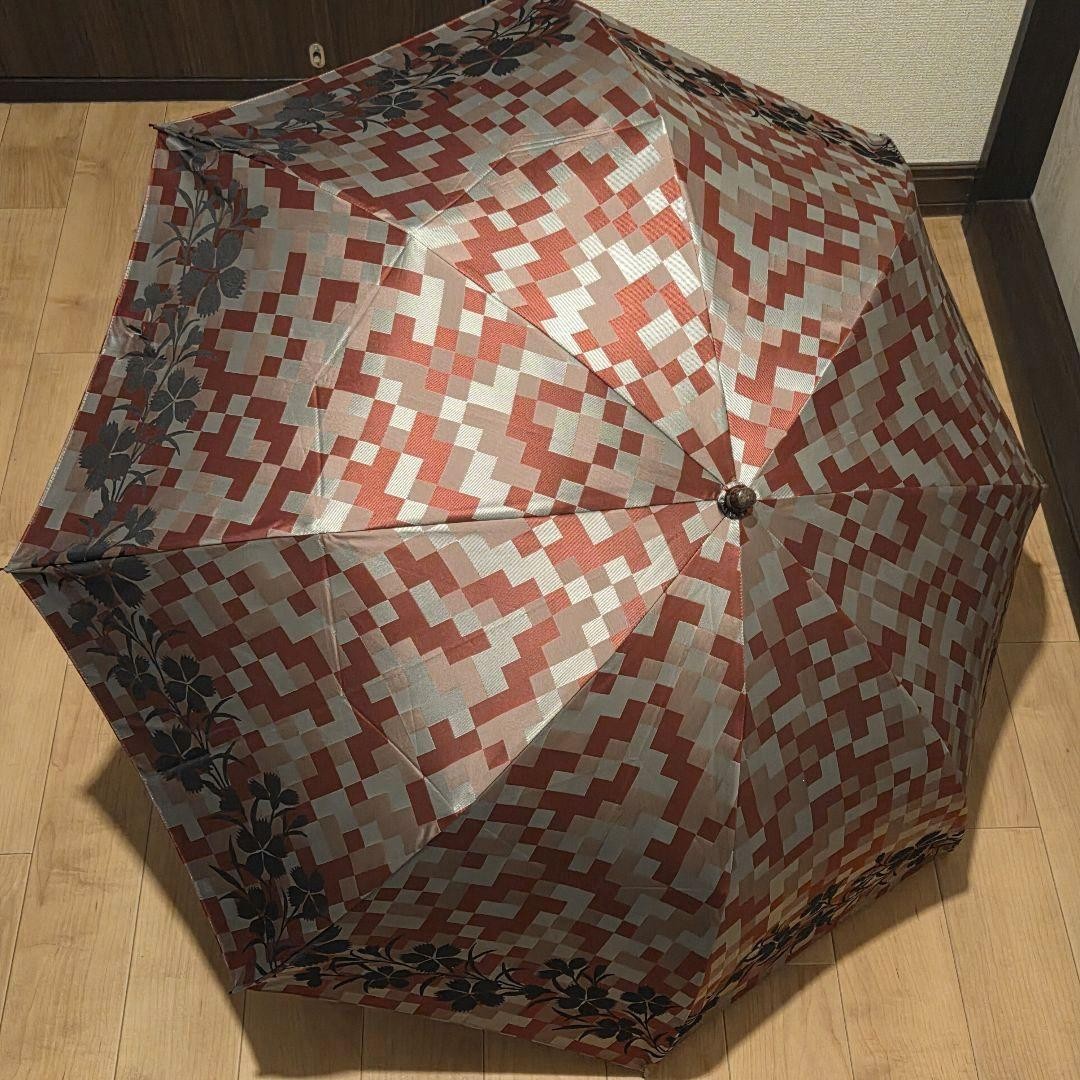 Maehara Koei Nadeshiko Folding Umbrella Red Maple Handle Japan Used