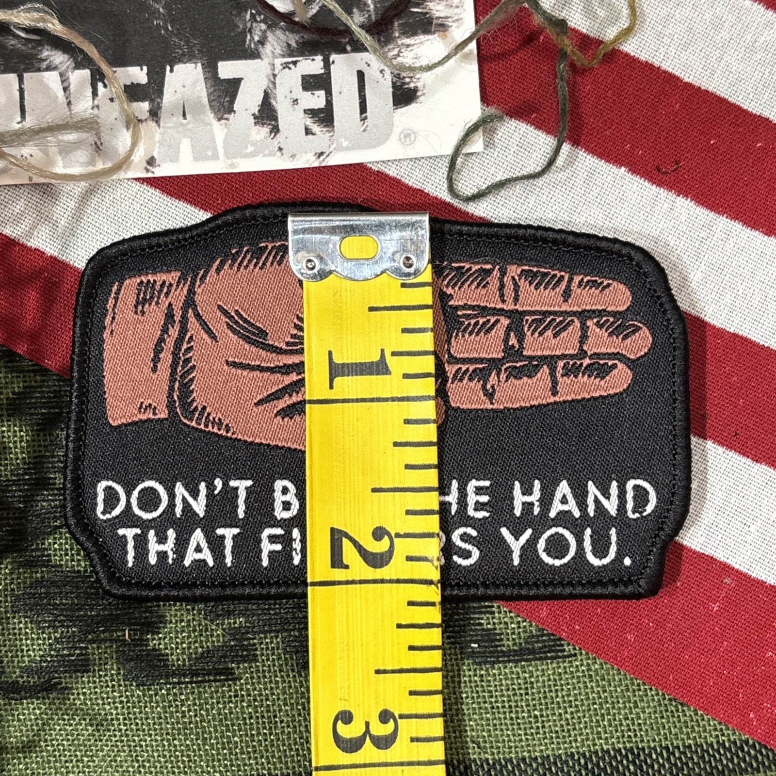 Dont Bite The Hand Tactical Hook And Loop Patch High Quality Graphic ~2x3.5