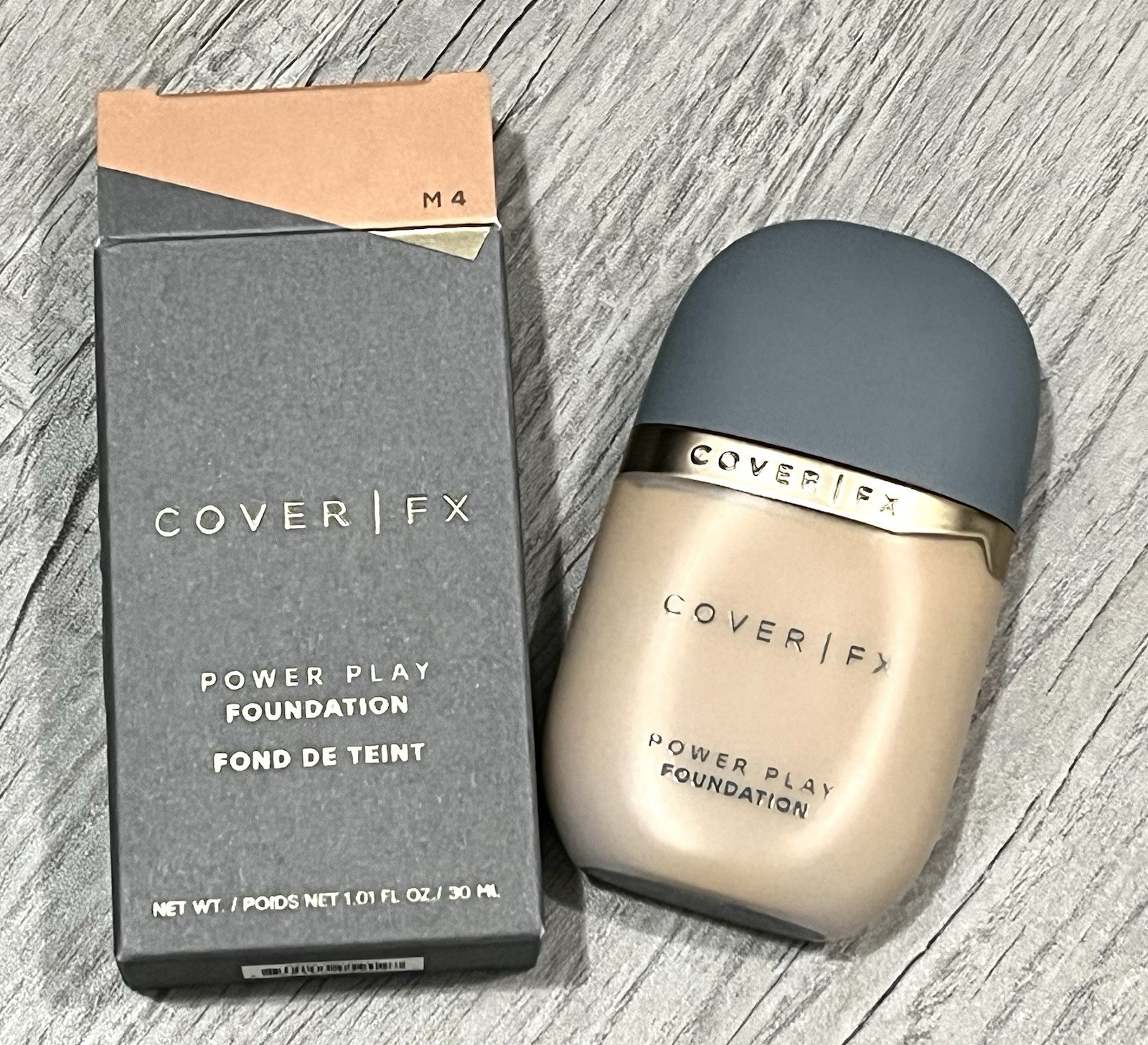 COVER FX Power Play Liquid Foundation M4 Full Size NIB