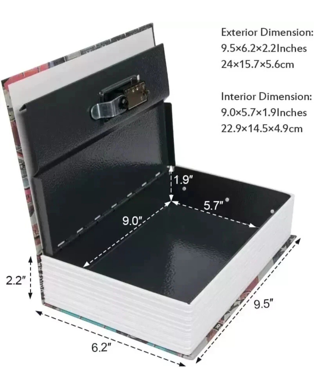 RT 66 SAFE Secret Storage Book Tin Security Combination Lock Diversion Safe Box