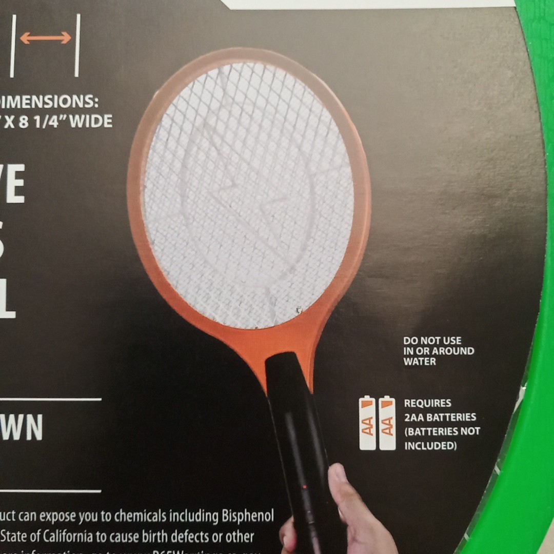 2x Electric Bug Zapper Handheld Fly Swatter Mosquito Killer Insect Racket Two Pc