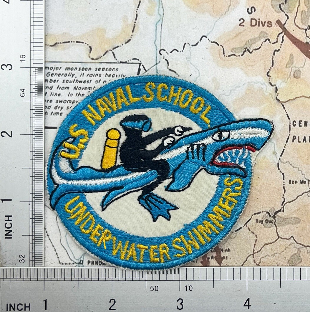 PATCH , USN , us naval school , underwater swimmers patch , Vietnam war patch p2