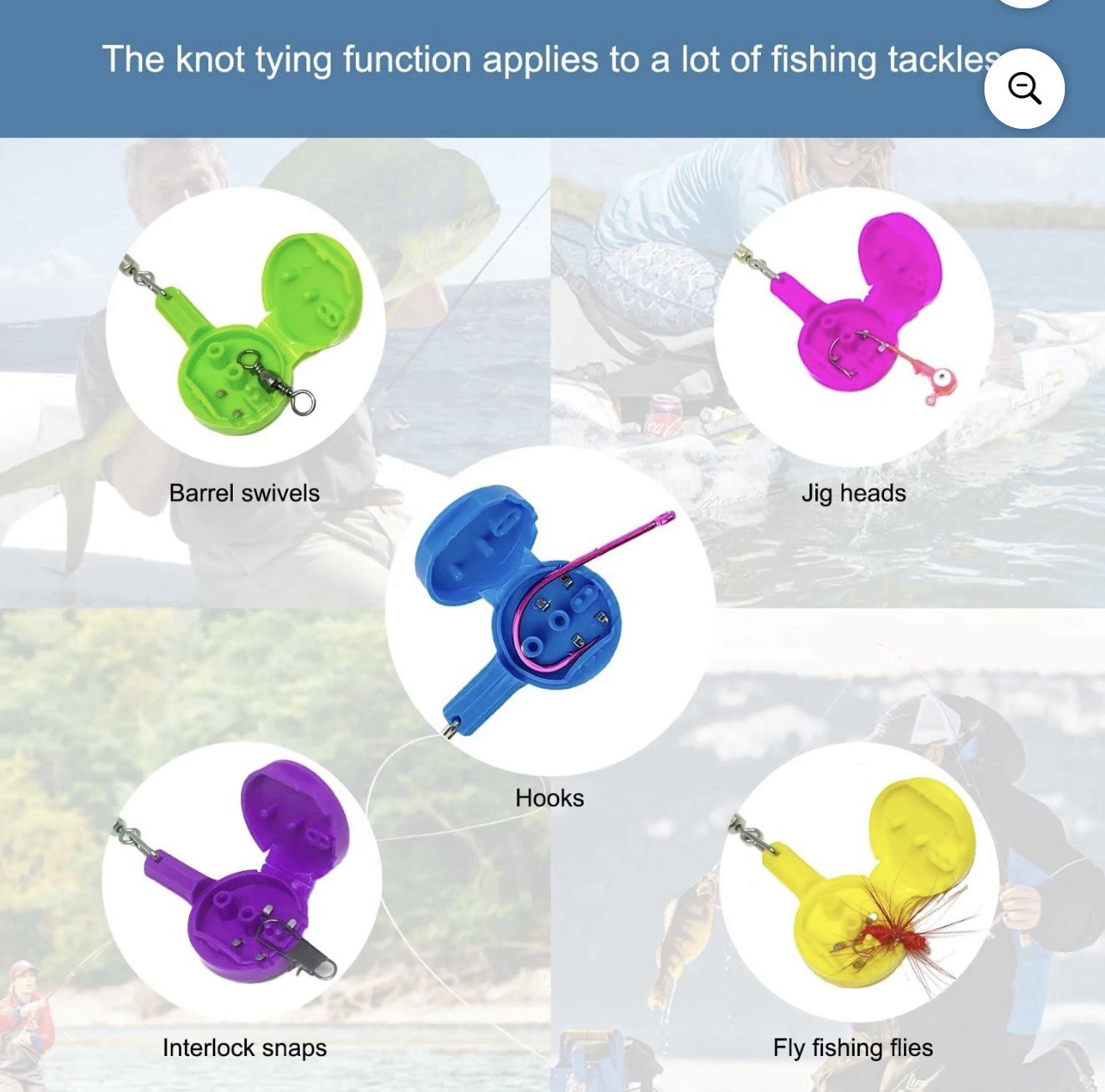 Fishing Knot Tying Tool, 4 Pack Hook Covers for Easy Tying - A0195