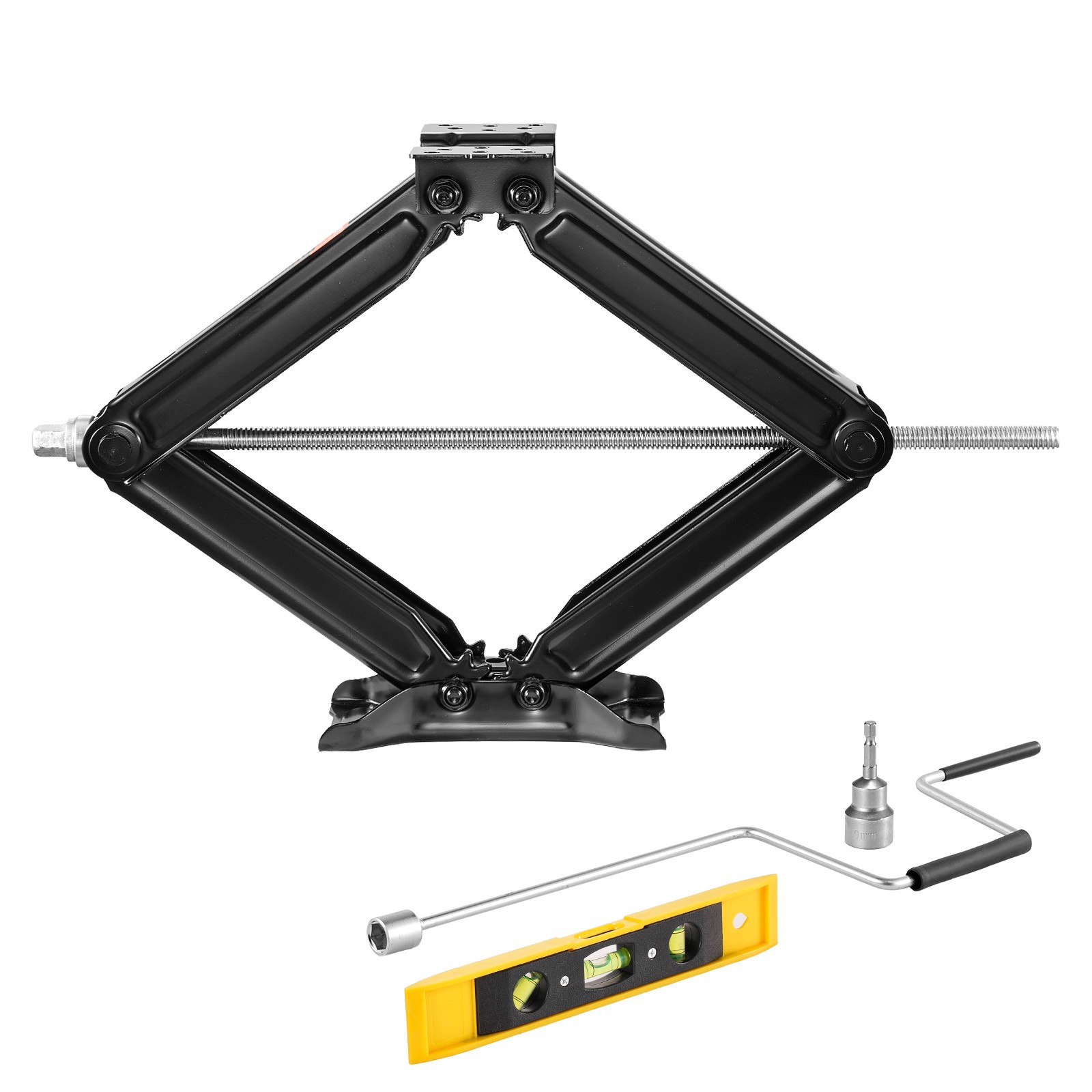 Set 4 9000lb RV Stabilizer Leveling Scissor Jacks w/Socket & Install Kit 23.4"