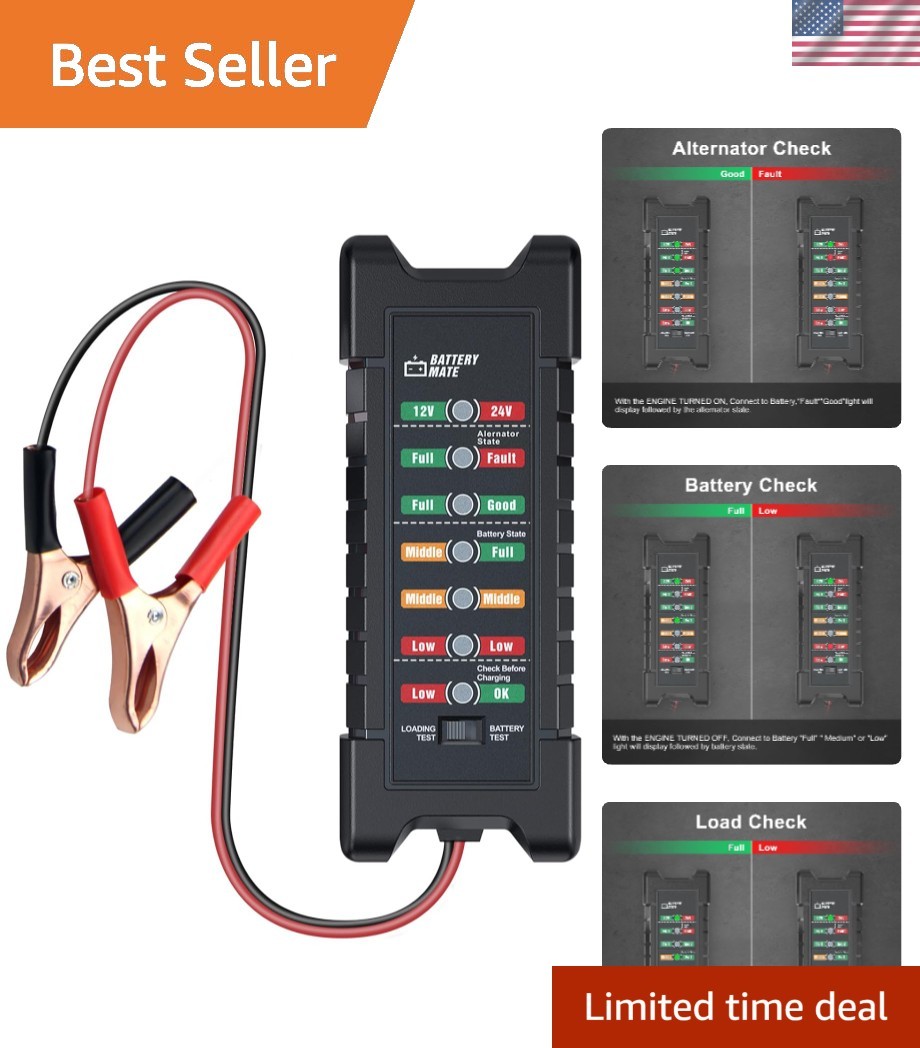 Battery Load Tester 12V 24V Vehicle Car Battery Analyzer and Alternator Tester