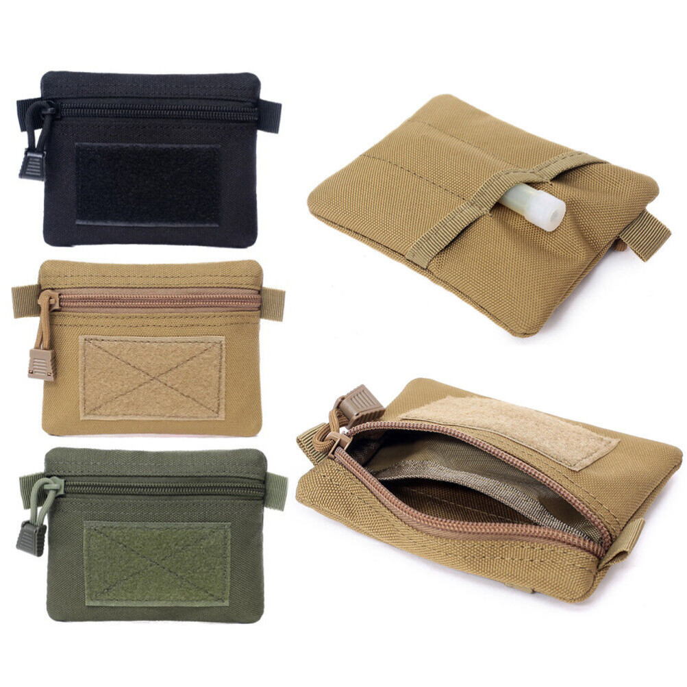 Tactical Wallets MOLLE Pouch Zipper Small Waist Bag Coin Key Pocket Handbag Mens