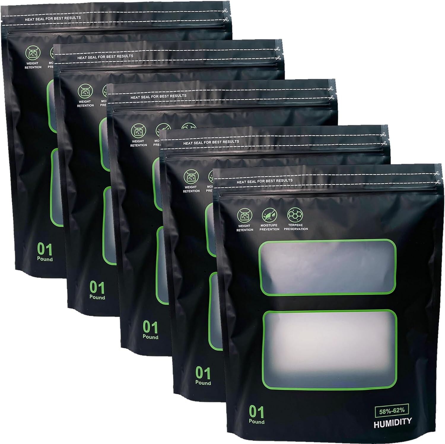 Grove Bags TerpLoc - with  Window / 1/2 LB (5 Pack)