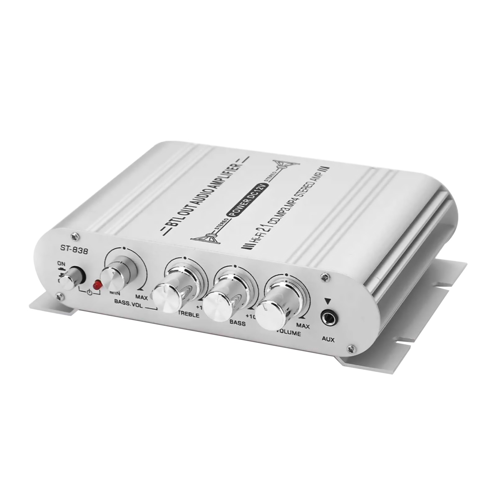 New Power Amplifier 400W 12V 2.1Channel Powerful Stereo Audio HiFi Car Home
