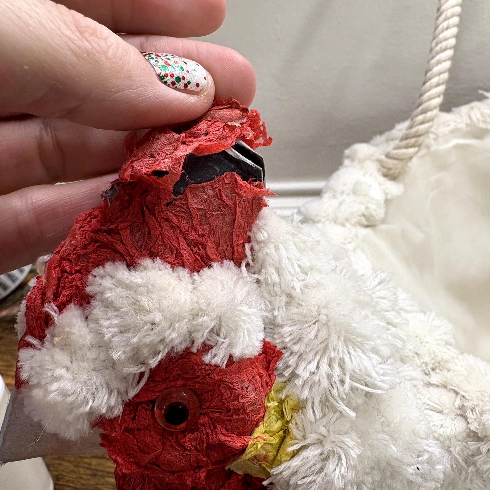 Hen Egg Gathering Basket Macrame Chicken Handmade Farmhouse Decor Rustic Large