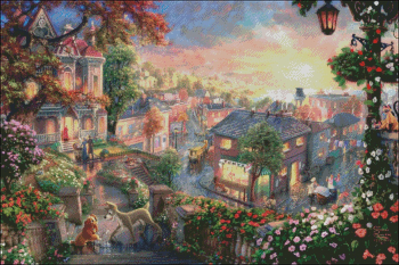 Lady and the Tramp - Chart Counted Cross Stitch Pattern Needlework DMC Colors