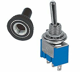 SPDT CENTER OFF MINIATURE TOGGLE SWITCH WITH RUBBER BOOT