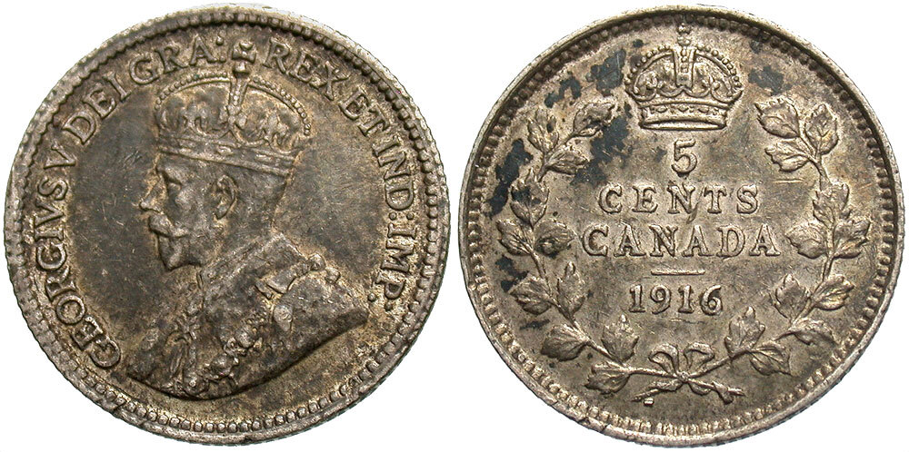 CANADA 1916 5 Cents #WC70727