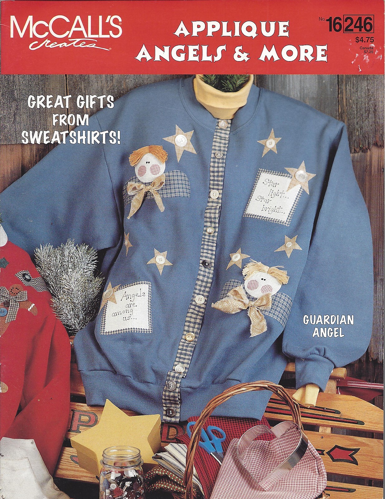 APPLIQUE ANGELS & MORE ~ McCALL'S CREATES Designs made from Sweatshirts