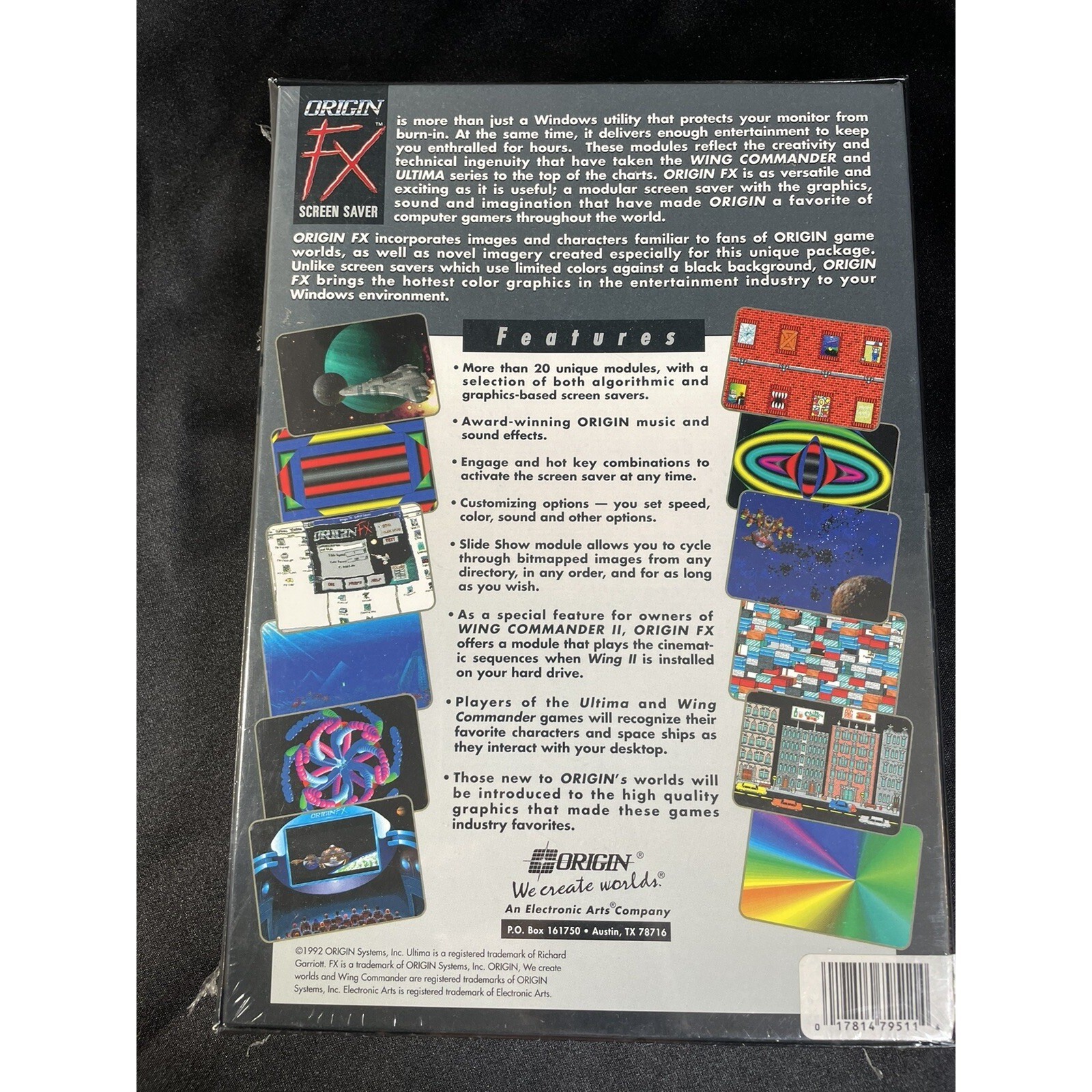 SEALED Vintage Origin Fx Screen Saver MS-DOS 3.5" Floppy Disk