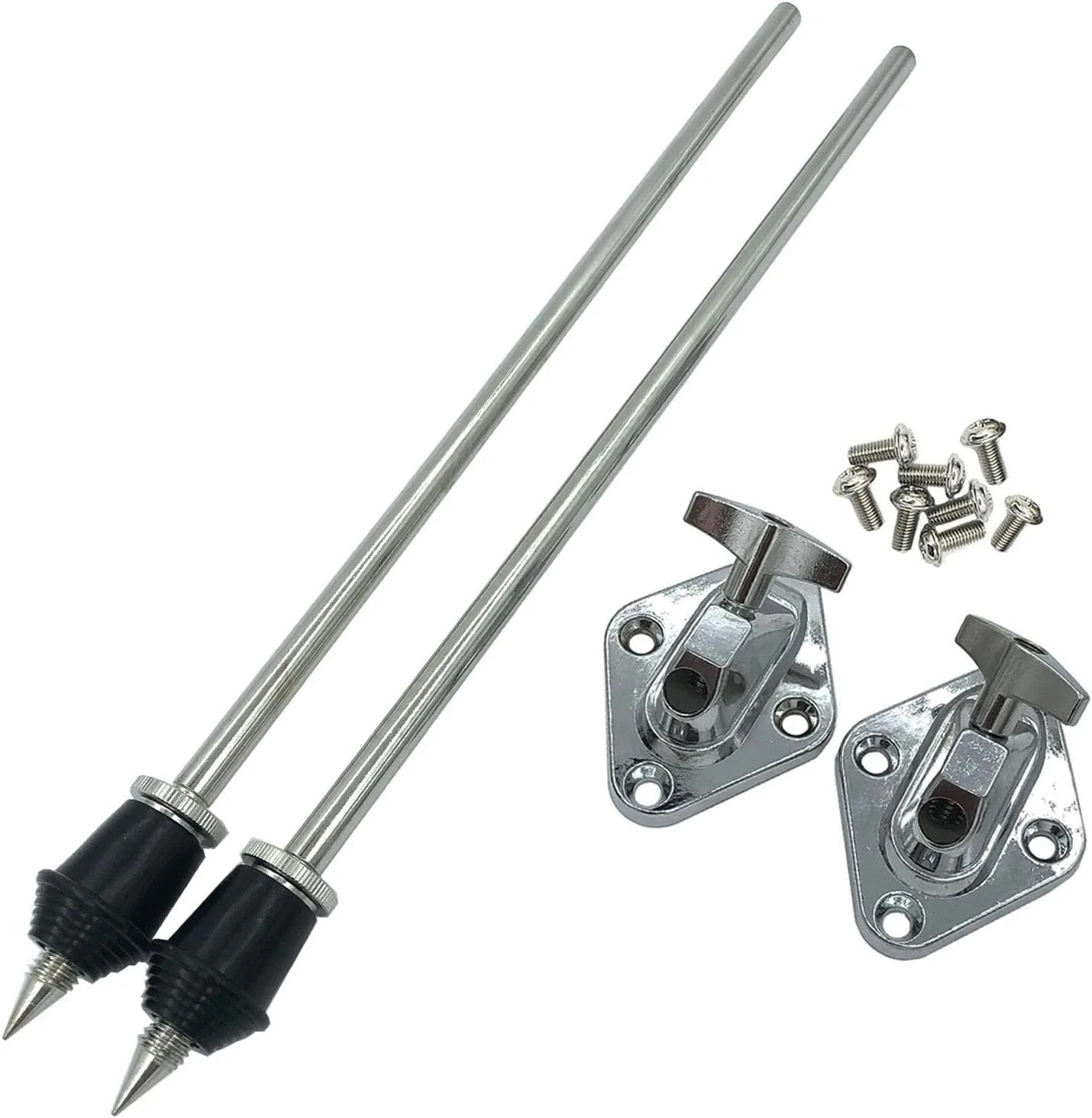 1 Pair Vintage Bass Drum Spurs Legs with Mount Bases Bracket, 14.5Inch Straight