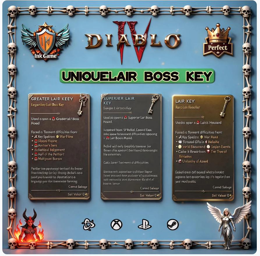 🔥DIABLO 4  Season 14 🔥 Mephisto's Hoard.  Unique Lair Boss Key
