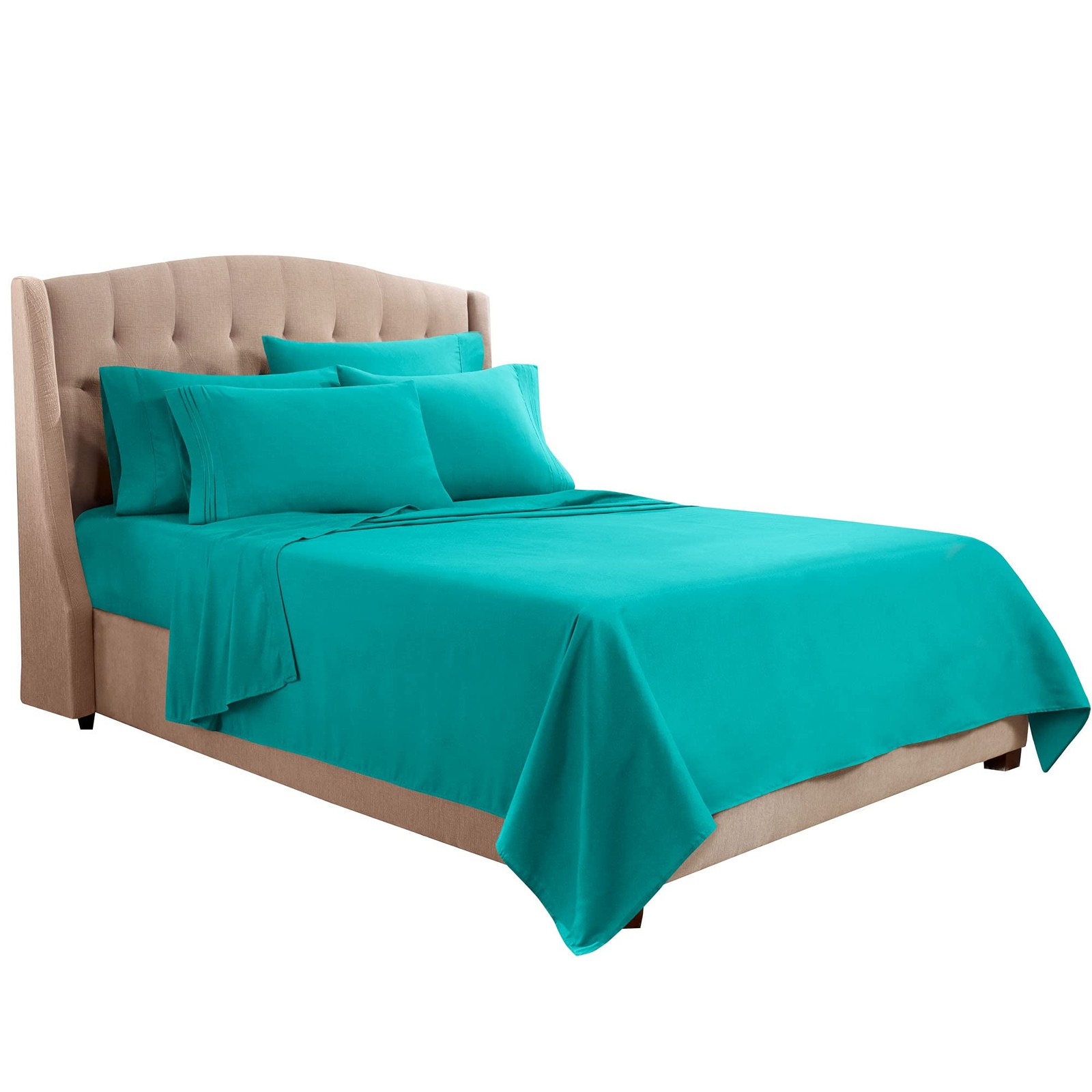 Flex Top King Sheets, 6 Piece Set - Hotel Luxury Sheets for Top Split King Be...