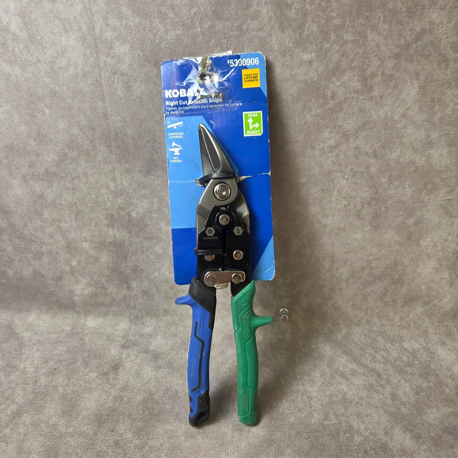 Kobalt Right Cut Aviation Snips 18 GA Hot Forged Compound Leverage 5300906 New