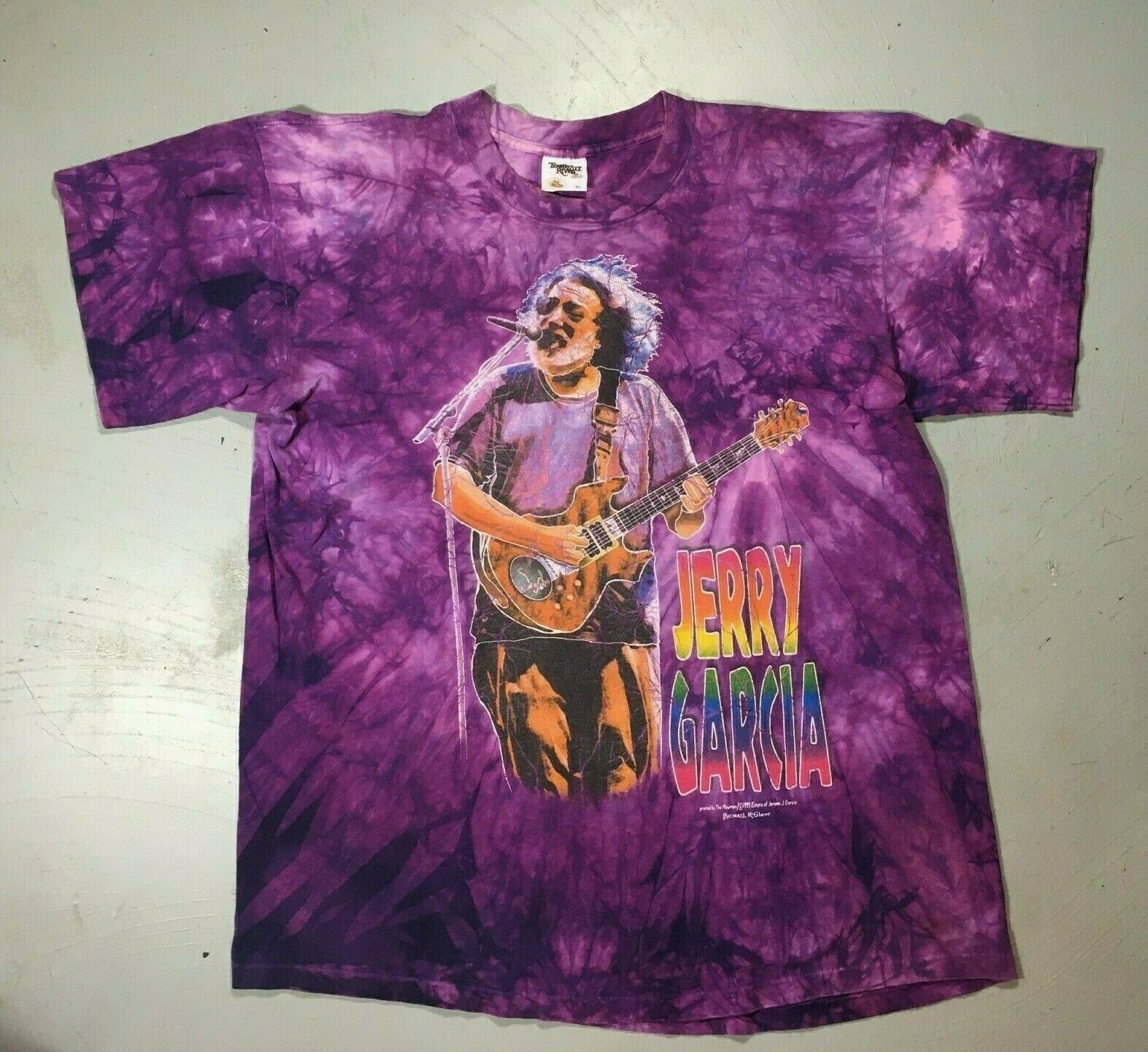 Jerry Garcia 1995 Tennessee River Tye Dye T-Shirt Adult Sz XL Grateful Dead Vtg