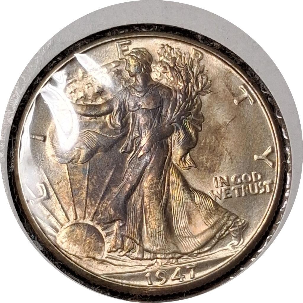 USA 1947-D, Walking Liberty half dollar old silver coin #3608