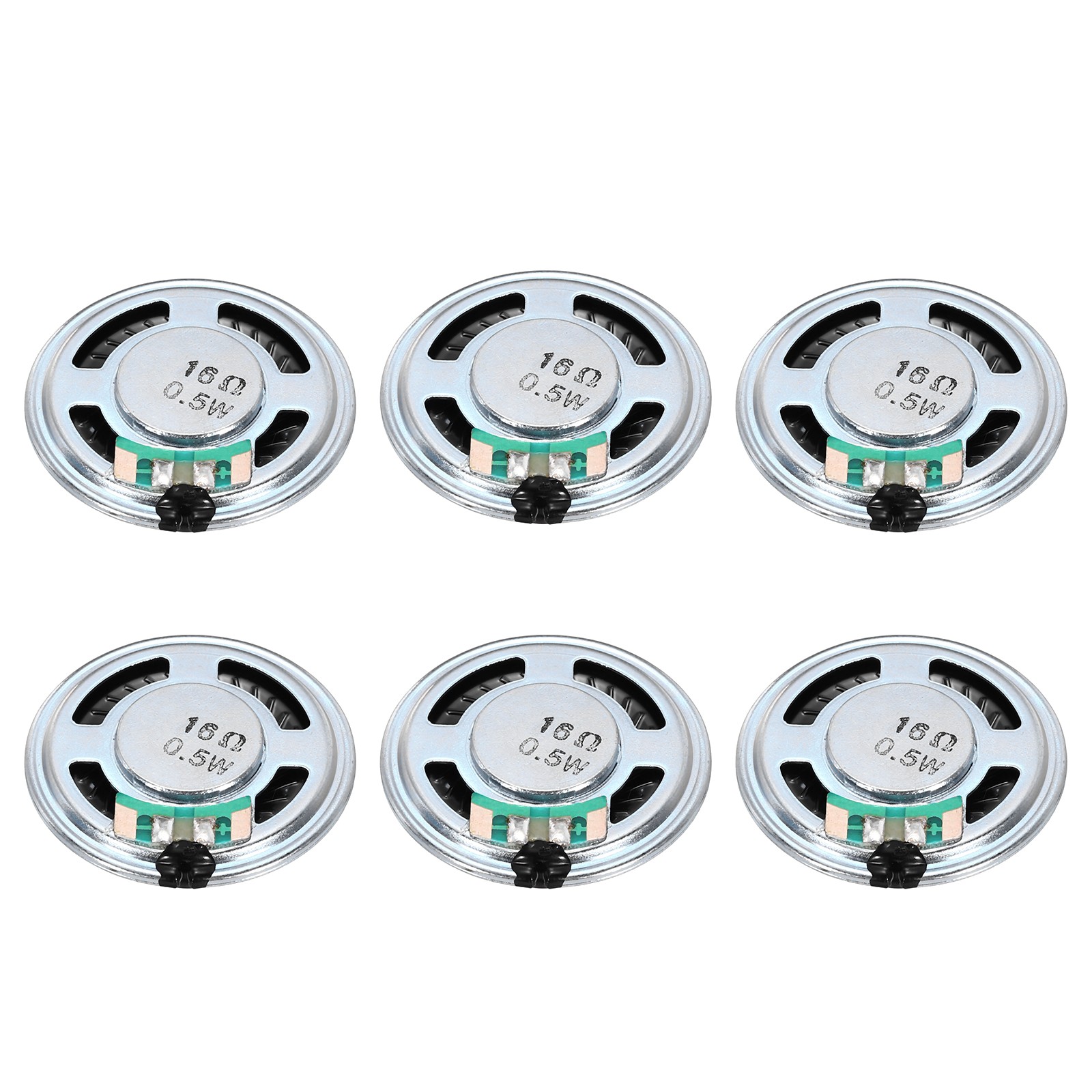 6 x 0.5W 16 Ohm Small Speakers Metal Shell Round Internal Micro Magnet Speaker