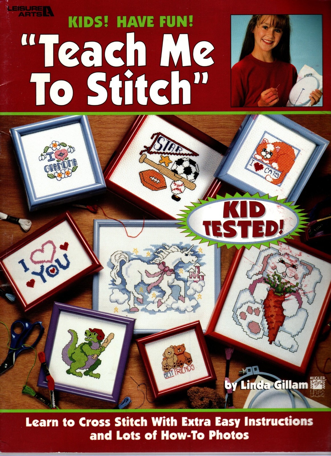 Leisure Arts 2615 "TEACH ME TO STITCH KIDS HAVE FUN Cross Stitch Pattern Leaflet