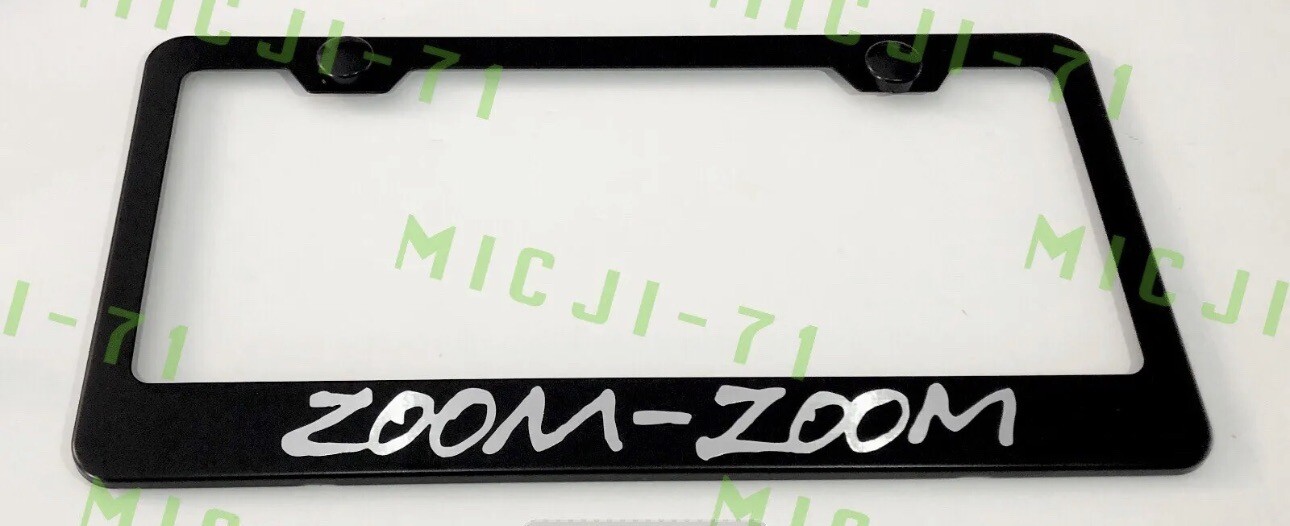 Zoom Zoom Stainless Steel License Plate Frame Rust Free W/ Bolt Caps