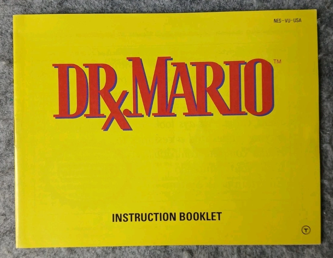 Dr. Mario NES Instruction Manual Nintendo 1990 Original Booklet Authentic